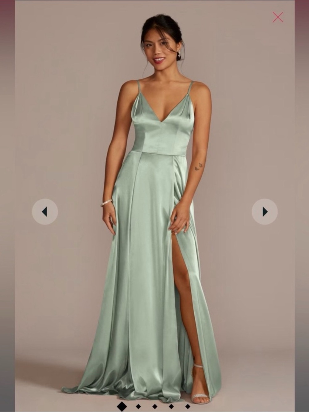 David’s Bridal Galina Signature Elegant Satin Maxi Dress